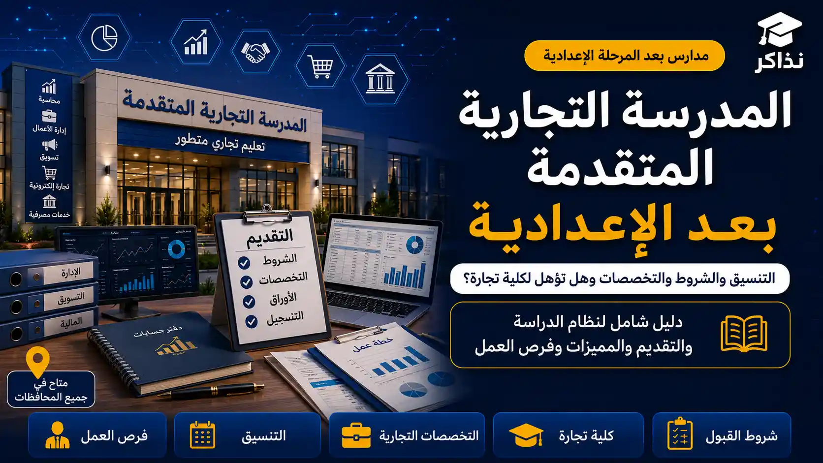 المدرسة التجارية المتقدمة بعد الإعدادية 2027.. التنسيق والشروط والتخصصات وهل تؤهل لكلية تجارة؟