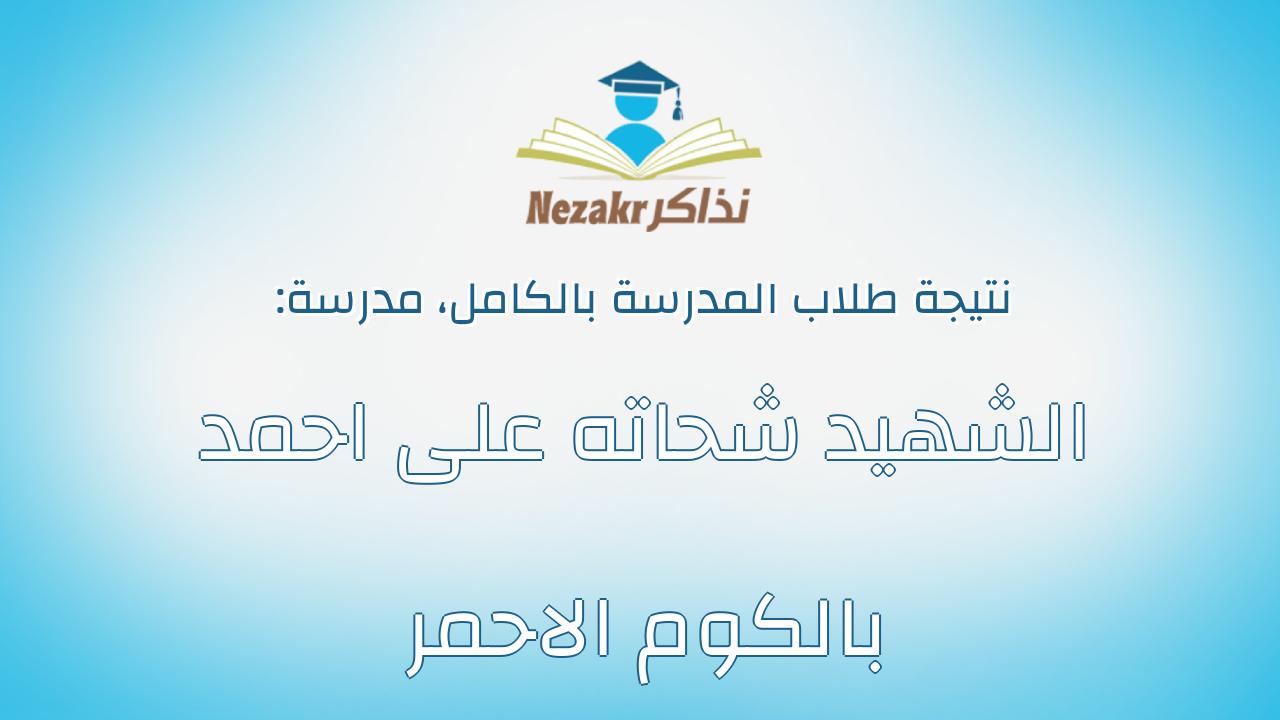 نتيجة مدرسة الشهيد شحاته على احمد بالكوم الاحمر بالكامل