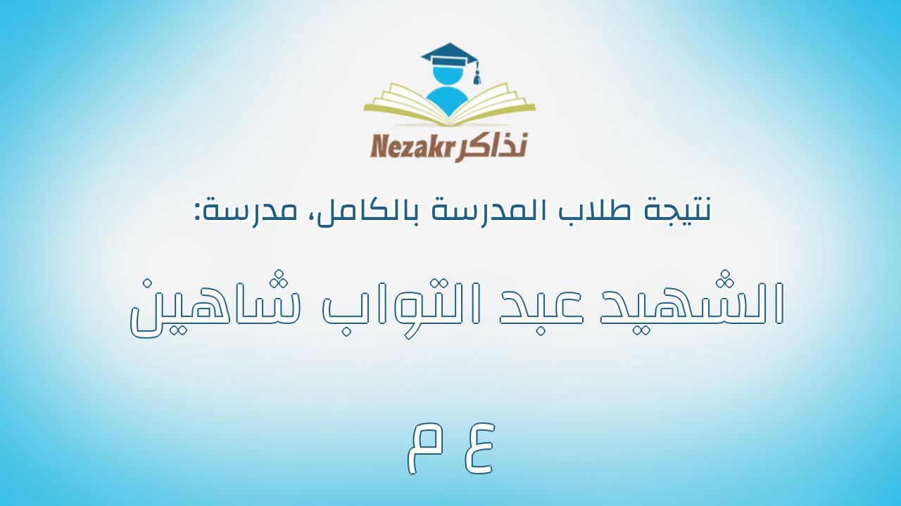نتيجة مدرسة الشهيد عبد التواب شاهين ع م بالكامل