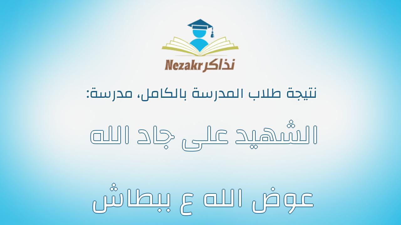 نتيجة مدرسة الشهيد على جاد الله عوض الله ع ببطاش بالكامل