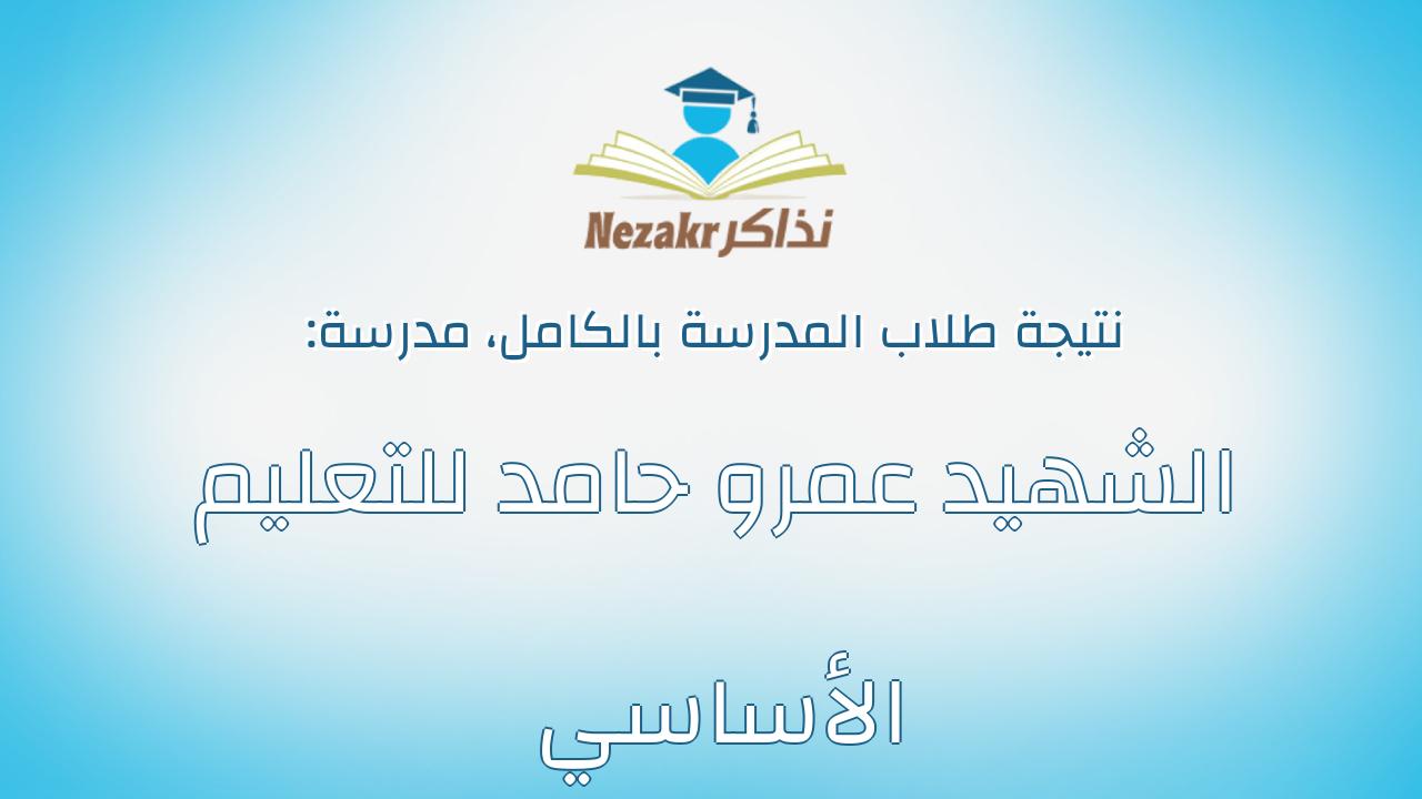نتيجة مدرسة الشهيد عمرو حامد للتعليم الأساسي بالكامل