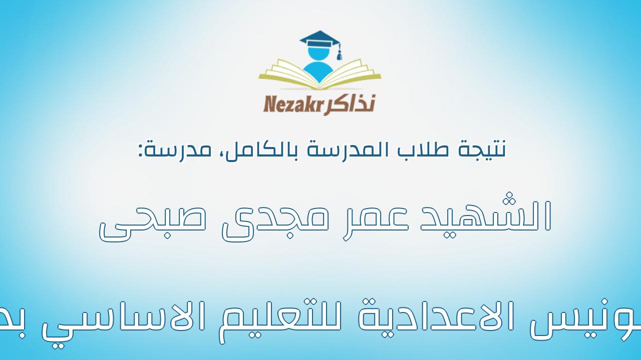 نتيجة مدرسة الشهيد عمر مجدى صبحى عبدالونيس الاعدادية للتعليم الاساسي بدروه بالكامل
