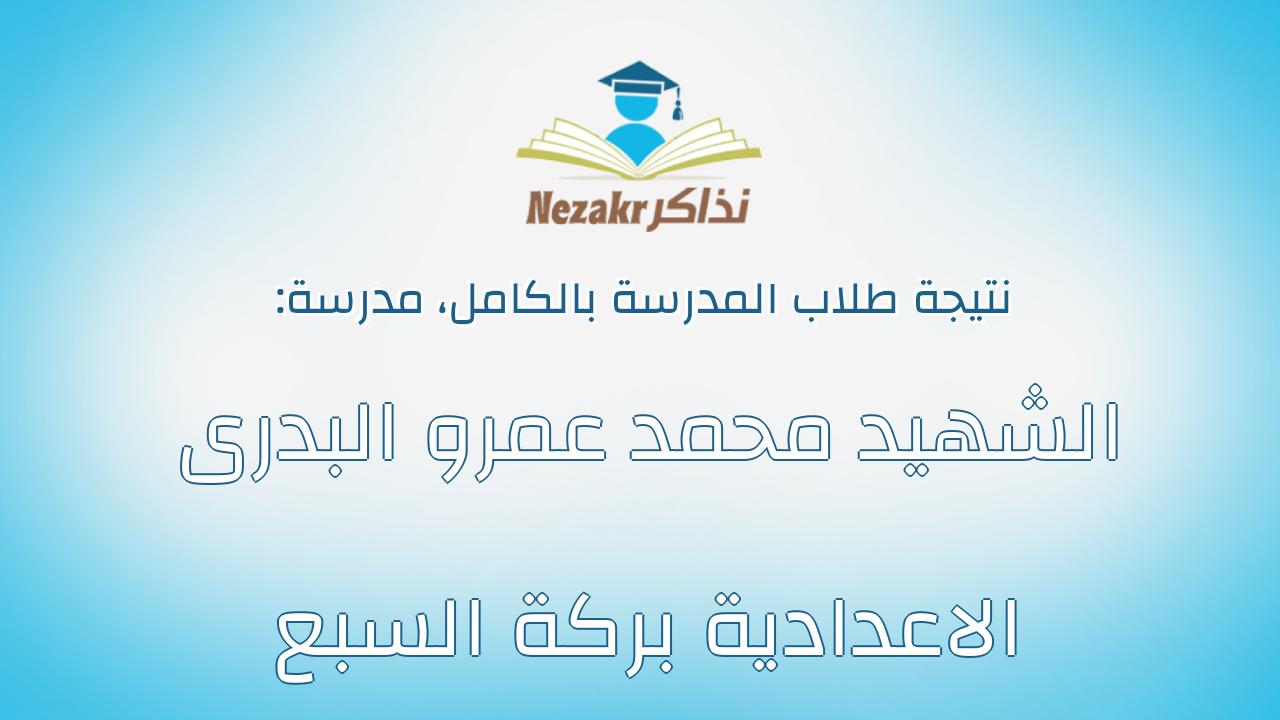 نتيجة مدرسة الشهيد محمد عمرو البدرى الاعدادية بركة السبع بالكامل