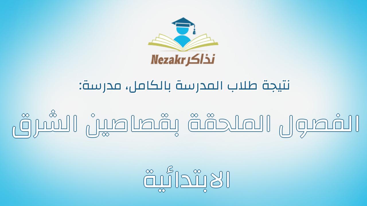 نتيجة مدرسة الفصول الملحقة بقصاصين الشرق الابتدائية بالكامل