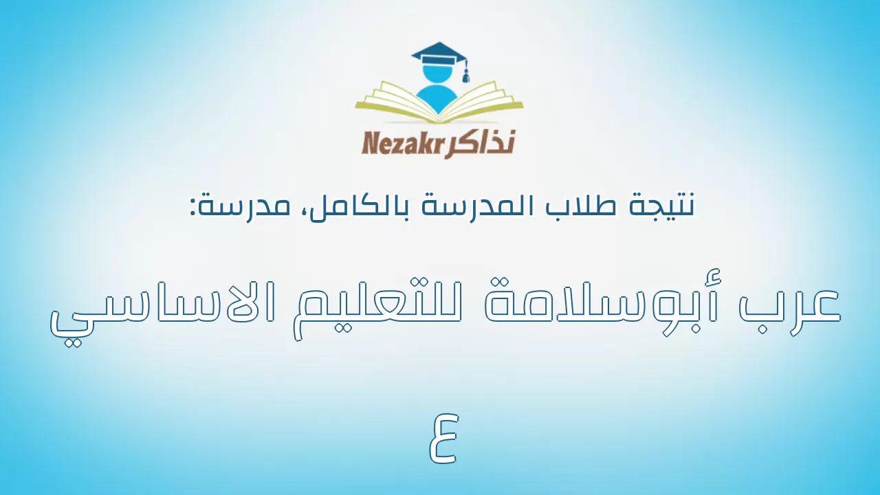 نتيجة مدرسة عرب أبوسلامة للتعليم الاساسي ع بالكامل