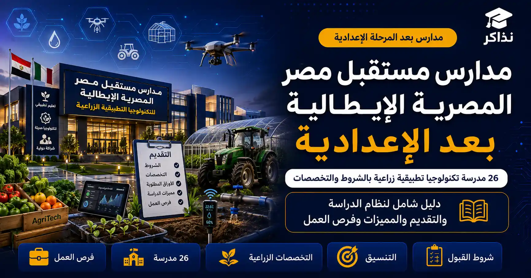 مدارس مستقبل مصر المصرية الإيطالية 2027.. 26 مدرسة تكنولوجيا تطبيقية زراعية بعد الإعدادية بالشروط والتخصصات