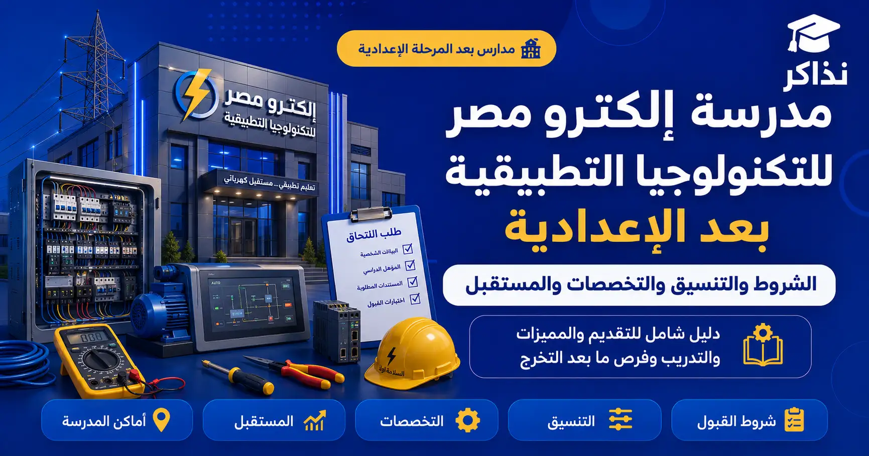 مدرسة إلكترو مصر للتكنولوجيا التطبيقية بعد الإعدادية 2027.. الشروط والتنسيق والتخصصات والمستقبل
