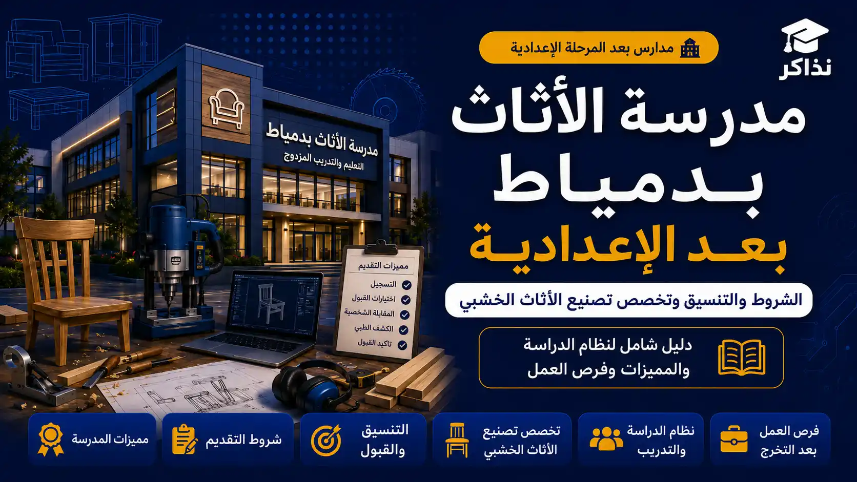 مدرسة الأثاث بدمياط بعد الإعدادية 2027.. الشروط والتنسيق وتخصص تصنيع الأثاث الخشبي