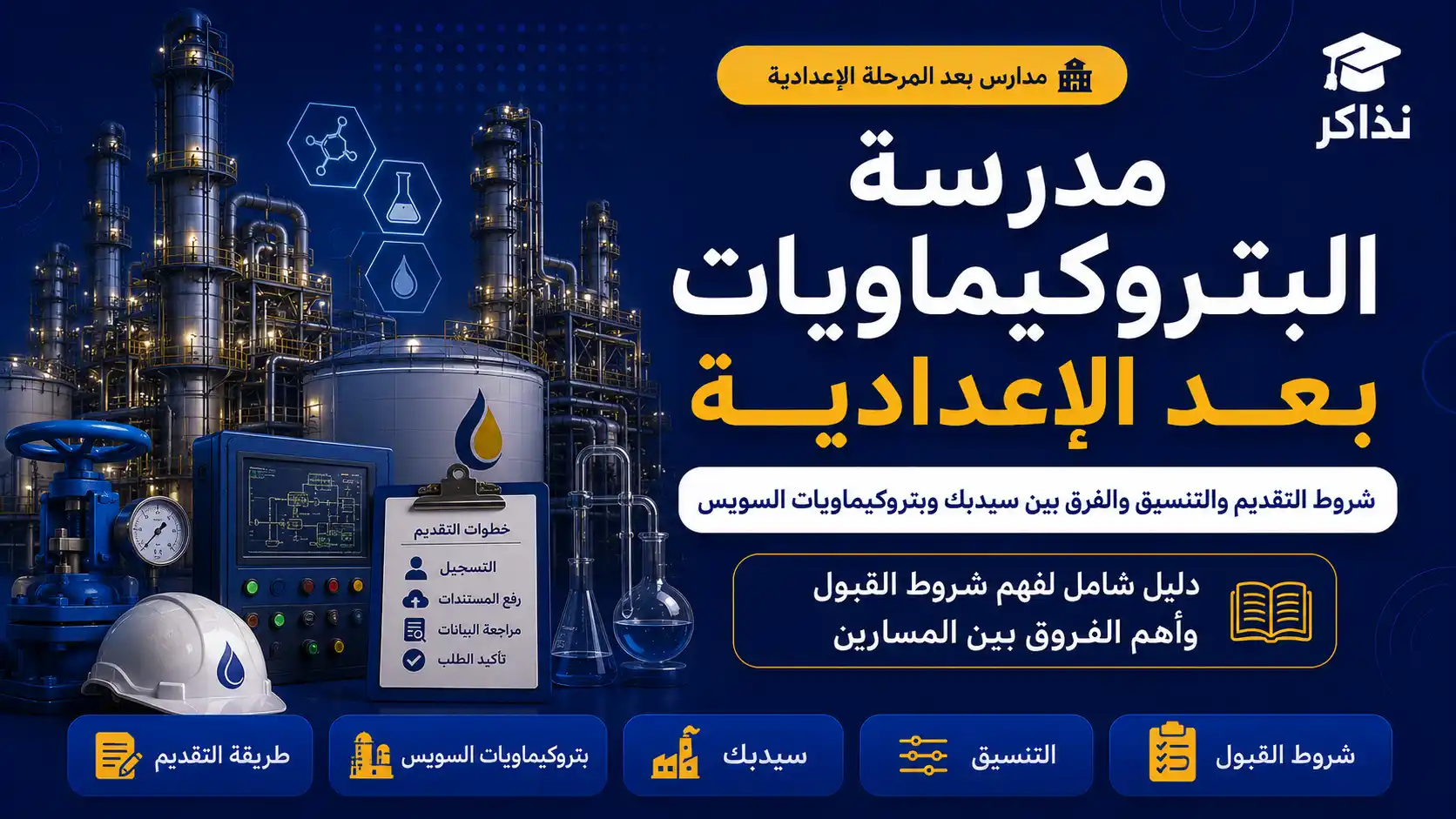 مدرسة البتروكيماويات بعد الإعدادية 2027.. شروط مدرسة سيدبك والتنسيق والتخصصات والفرق بينها وبين بتروكيماويات السويس