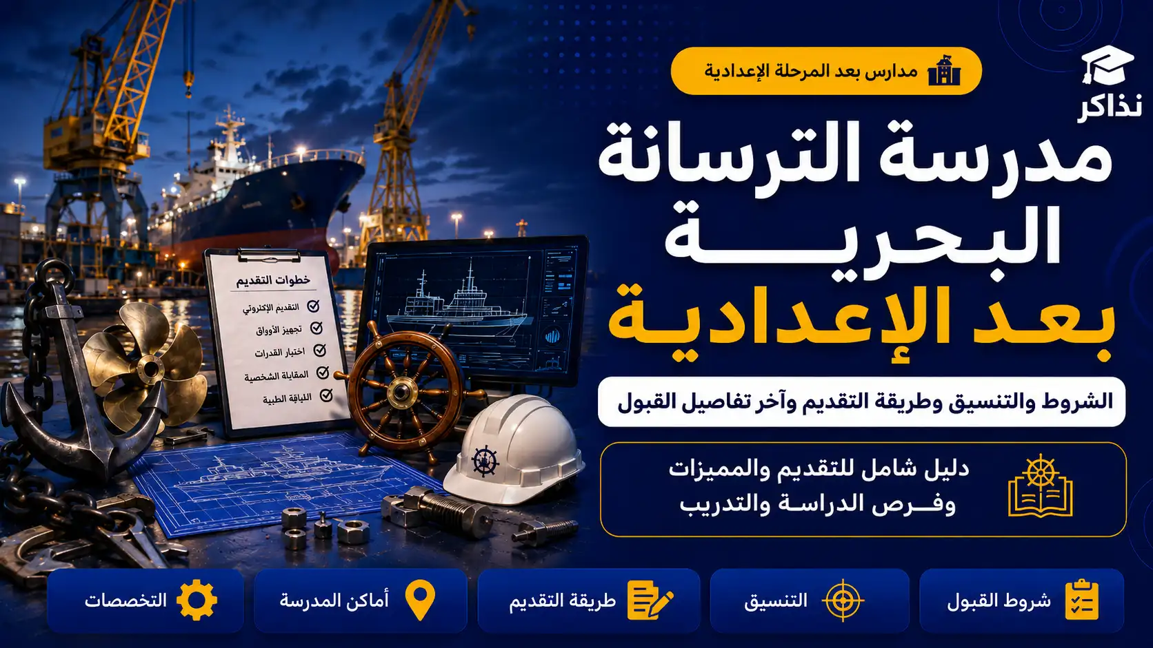 مدرسة الترسانة البحرية بعد الإعدادية 2027.. الشروط والتنسيق وطريقة التقديم وآخر تفاصيل القبول