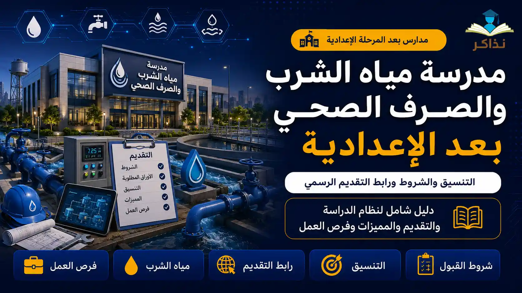 مدرسة مياه الشرب والصرف الصحي 2027 بعد الإعدادية.. التنسيق والشروط ورابط التقديم الرسمي